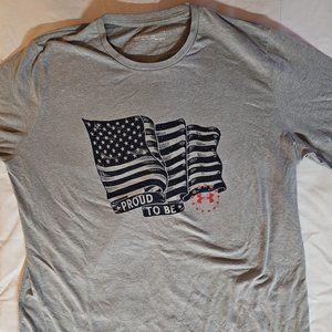 Under Armour Grey Proud To Be American Shirt L